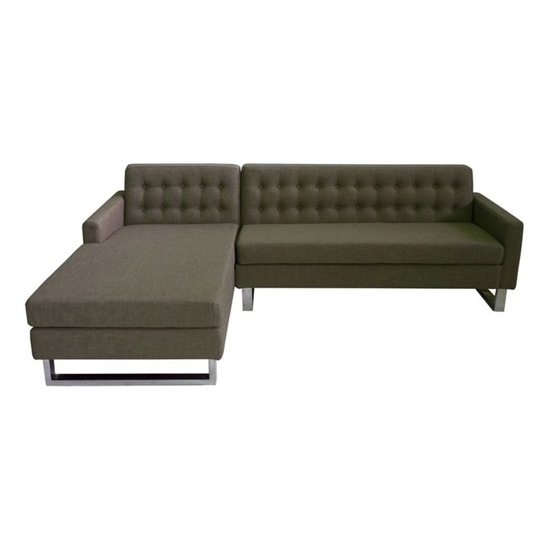 Sloan Left Arm Facing Brown Fabric