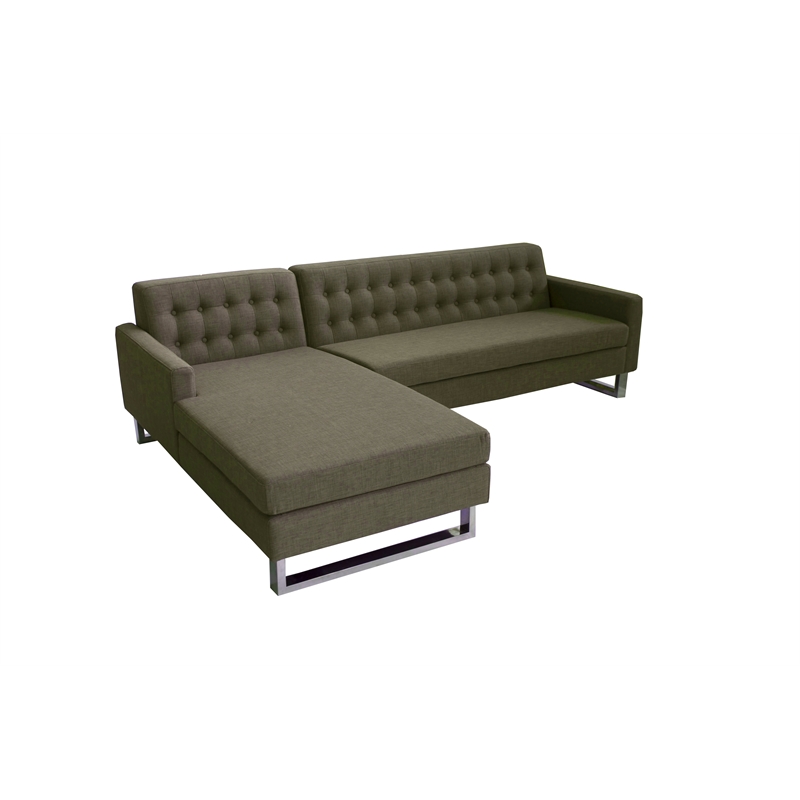 Sloan Left Arm Facing Brown Fabric