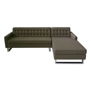 Sloan Right Arm Facing Brown Fabric