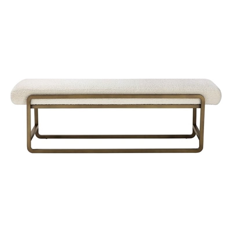Z-Nik Bench Ivory Boucle Fabric