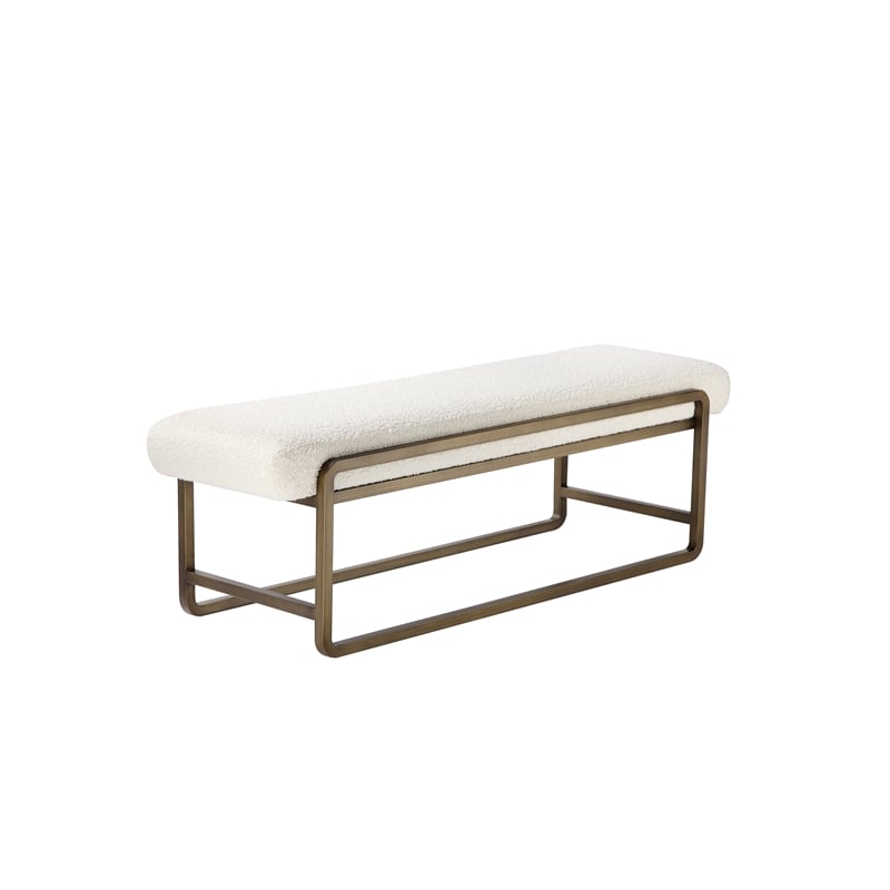 Z-Nik Bench Ivory Boucle Fabric