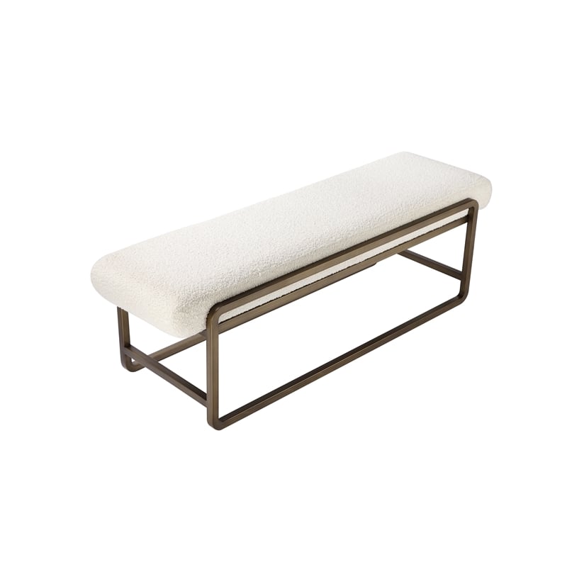 Z-Nik Bench Ivory Boucle Fabric