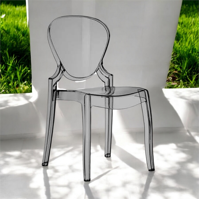 Pangea Home Modern Molded Plastic Clear Azure Dining Chairs Set of 4