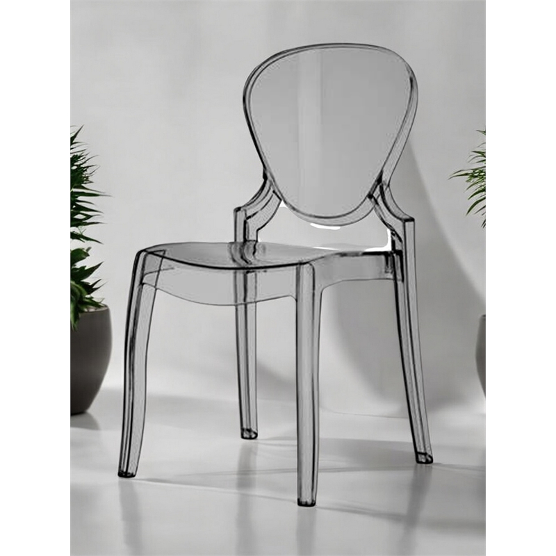 Pangea Home Modern Molded Plastic Clear Azure Dining Chairs Set of 4