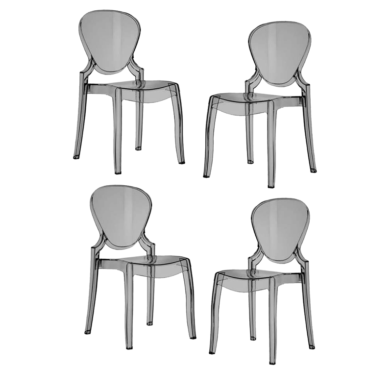 Pangea Home Modern Molded Plastic Clear Azure Dining Chairs Set of 4