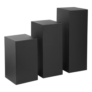 Pangea Home Modern Miami 3 Tier Pedestal Set in Black Metal