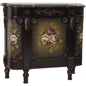nearly natural french vintage 2-curved door/2-center door accent chest in brown