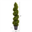 Nearly Natural Indoor/Outdoor Boxwood Spiral Topiary with Planter in Green/Gray