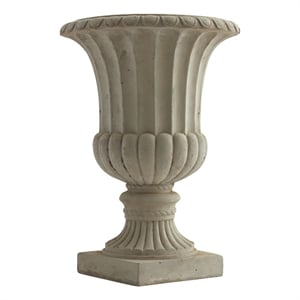 Nearly Natural Indoor/Outdoor 20.25&quot Large Sand Colored Urn in Beige/Beige