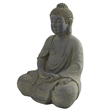 Nearly Natural Indoor/Outdoor Fiber Clay Full Buddha Pose Statue in Gray