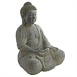 Nearly Natural Indoor/Outdoor Fiber Clay Full Buddha Pose Statue in Gray