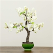 Nearly Natural Cherry Blossom Bonsai Artificial Tree in White/Black