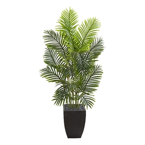 Nearly Natural 66&quot Paradise Palm Artificial Tree - Square Planter - Green/Brown
