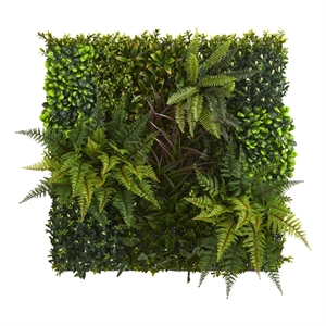 Indoor/Outdoor 29&quot x 29&quot Artificial Living Wall UV Resistant in Green