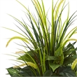Mixed River Fern and Dog tail Artificial Plant in White Tower Planter