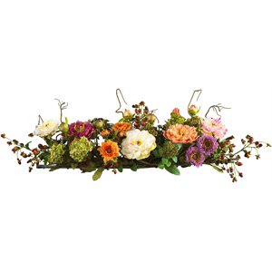 nearly natural mixed peony centerpiece silk flower arrangement in multi-color