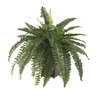 Nearly Natural Boston Fern with Wicker Basket Silk Plant in Green/Brown