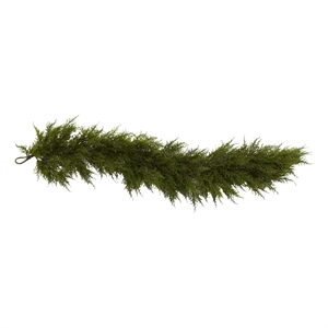 Nearly Natural 60&quot Decorative Plastic Lush Cedar Garland in Green
