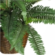 Nearly Natural Boston Fern Silk with Decorative Hanging Basket in Green/Brown
