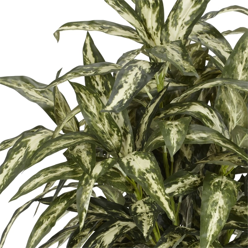 Nearly Natural Aglaonema with Decorative Vase Silk Plant in Green/Brown