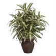 Nearly Natural Aglaonema with Decorative Vase Silk Plant in Green/Brown
