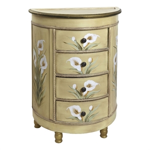 Nearly Natural Calla Lily Floral Art Antique Accessory Table with in Beige