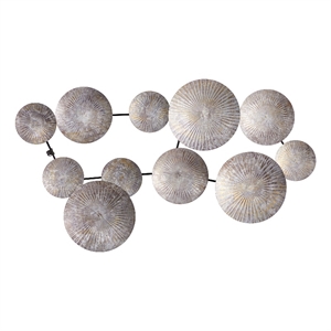 Nearly Natural 3ft x 2ft Galvanized Textured Plates Antique Wall Art in Silver