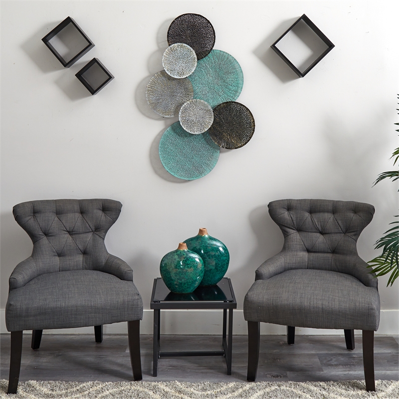 Nearly Natural 2.5ft x 1ft Layered Metal Wall Art Decor in Multi-Color