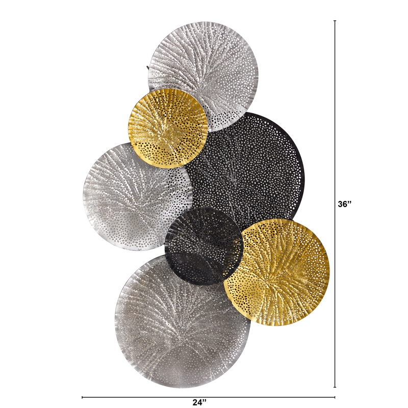 Nearly Natural 3ft x 2ft Layered Metal Wall Art Decor in Multi-Color