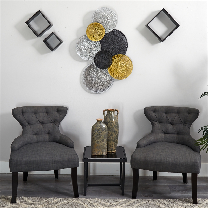 Nearly Natural 3ft x 2ft Layered Metal Wall Art Decor in Multi-Color