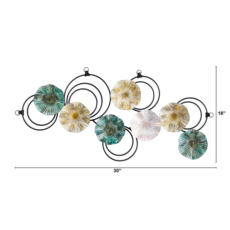 Nearly Natural 2.5ft x 1.5ft Scallop Design Metal Wall Art Decor