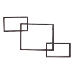 Nearly Natural 31&quot Floating Boxes Wall Shelves in Brown