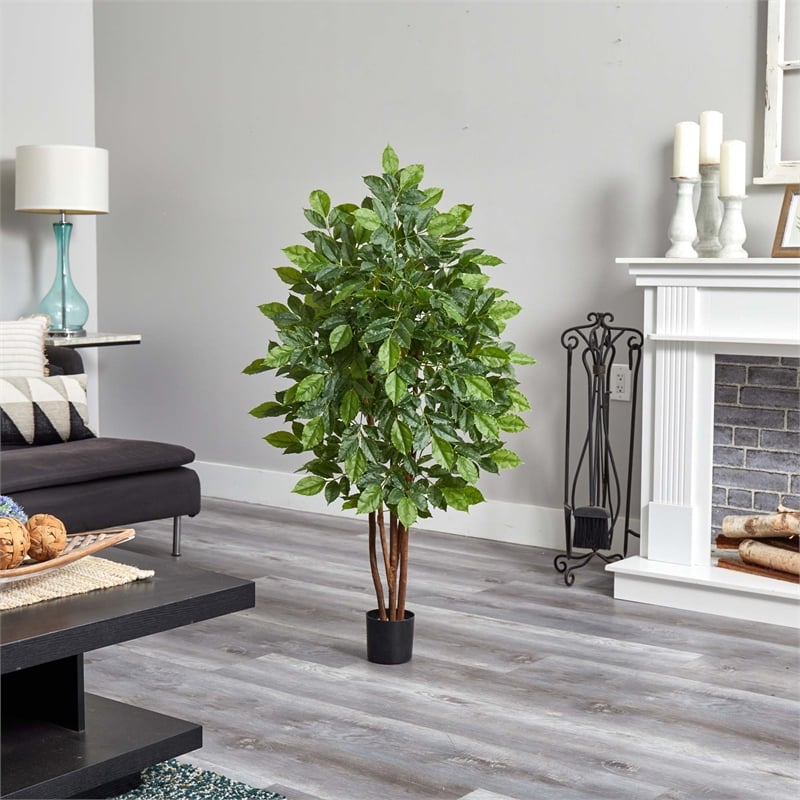 Nearly Natural 4ft River Birch Artificial Tree in Green