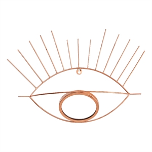 Nearly Natural 19&quot Gold Metal Eye Wall Mirror in Gold