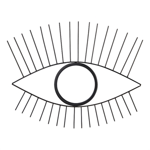 Nearly Natural 24&quot Black Metal Eye Wall Mirror in Black