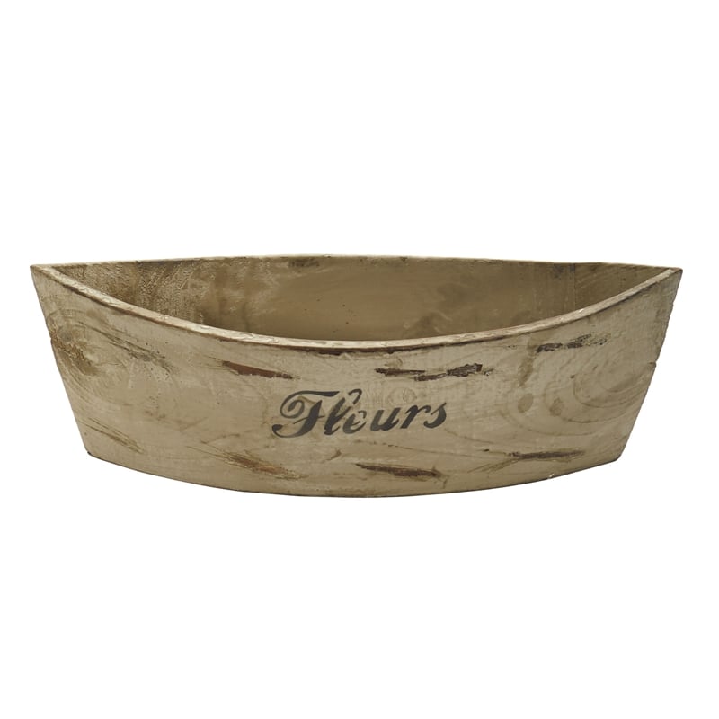Nearly Natural White Washed Wood Planter (Set of 3) in Beige