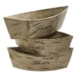 Nearly Natural White Washed Wood Planter (Set of 3) in Beige