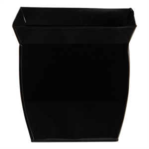 Nearly Natural 11.75&quot Fluted Metal Square Planter in Black
