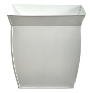 Nearly Natural 11.75&quot Fluted Metal Square Planter in White