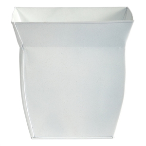 Nearly Natural 8&quot Fluted Metal Square Planter in White