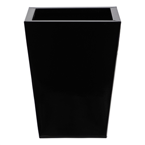 Nearly Natural 13&quot Classic Square Metal Planter in Black