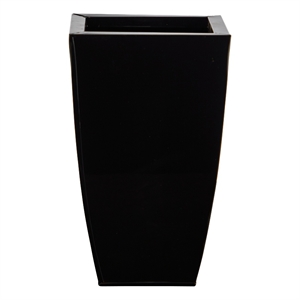 Nearly Natural 13&quot Tapered Square Metal Planter in Black