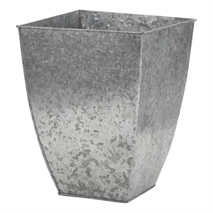Nearly Natural 15&quot Square Tin Planter in Silver