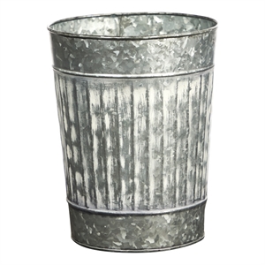 Nearly Natural 10&quot Farmhouse Country Pail Planter in Gray