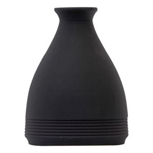 Nearly Natural 10&quot Cone Stone Vase Black Matte in Black