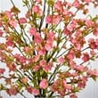 Nearly Natural Cherry Blossom in Glass Vase in Pink
