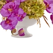 Nearly Natural Phalaenopsis & Hydrangea Artificial Arrangement in Pedestal Urn