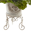 Nearly Natural Geranium with Metal Planter UV Resistant (Indoor/Outdoor) in Red
