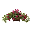 Nearly Natural Bougainvillea in Metal Planter in Pink