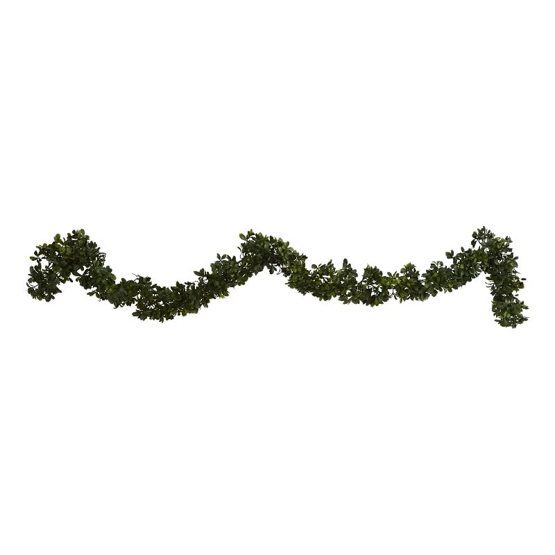 Nearly Natural 6ft Boxwood Artificial Garland (Indoor/Outdoor) Set of 4